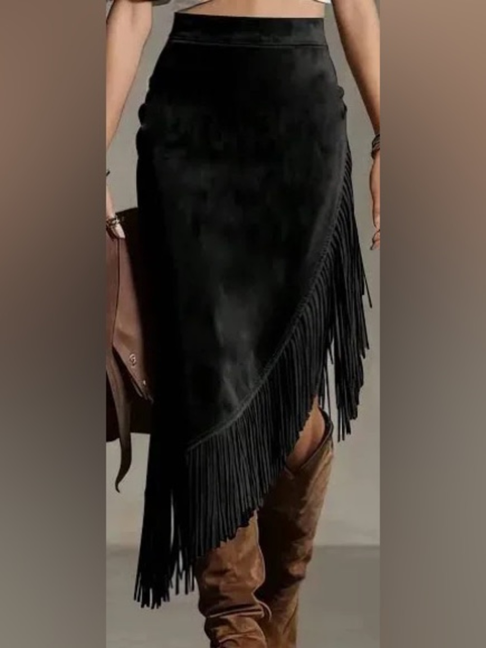 Rachel Zoe Black Fringe Skirt